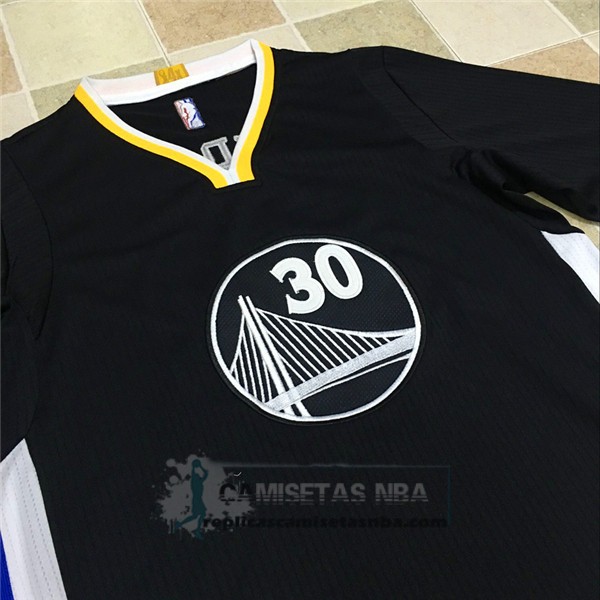 Camiseta Autentico Manga Corta Warriors Curry Negro